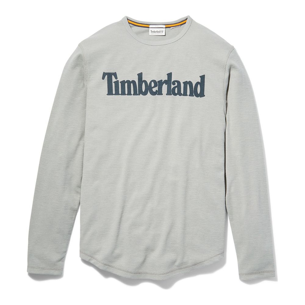 Timberland Πουκαμισα Ανδρικα Γκρι - Dyer River Slim-Fit Long-Sleeve Waffle-Knit - Greece 8129705-TM